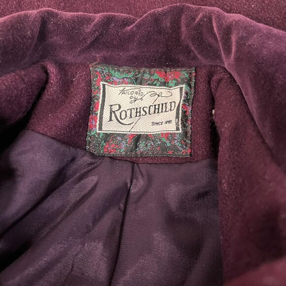 Rothschild Coat Girls 3T Vintage Purple Wool Cape Velvet Trim 90s Union Made USA - Picture 12 of 16